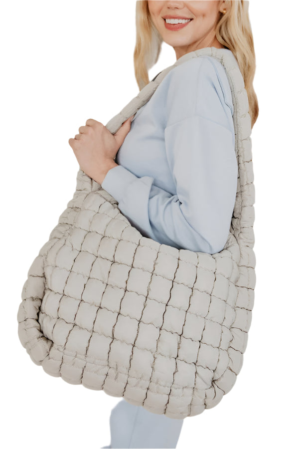 Katydid Black Oversized Quilted Tote Bag Sand-KDC-TB-25_SND