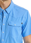 Rock N Roll Blue Tek Western Stretch Blue Short Sleeve-BMN3S06797