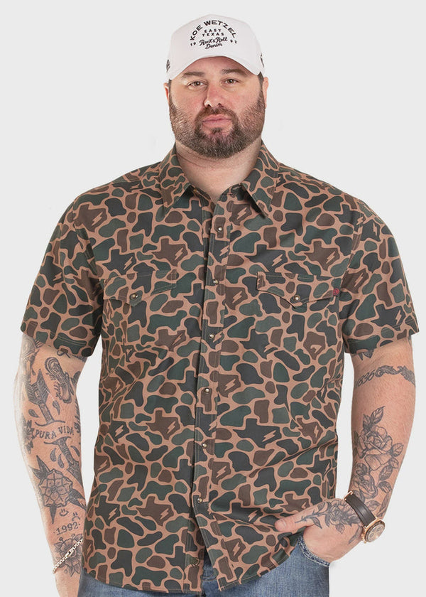 Rock & Roll Men's Tan Koe X Tek Shirt - BMN3S09640