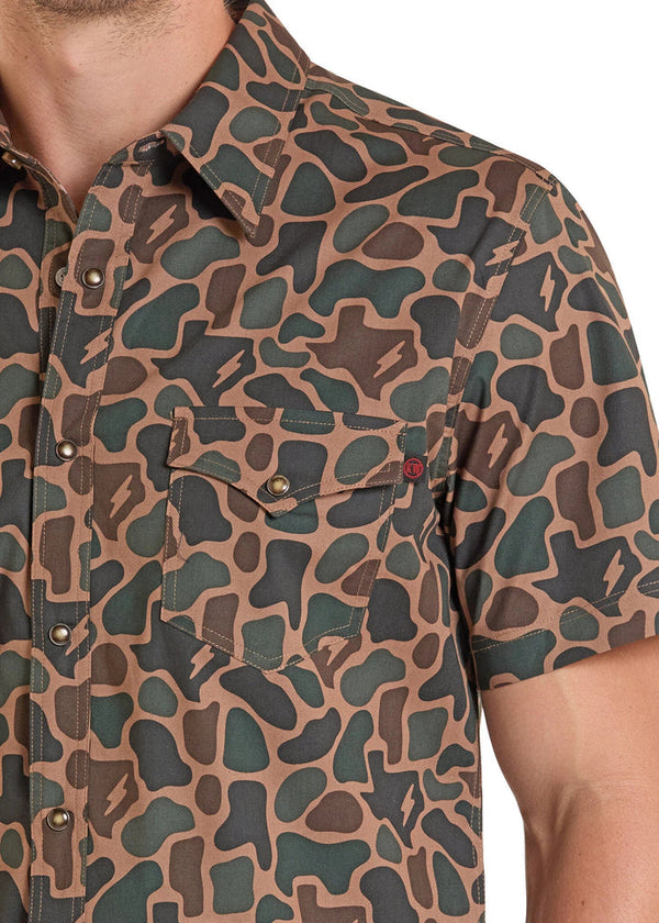 Rock & Roll Men's Tan Koe X Tek Shirt - BMN3S09640