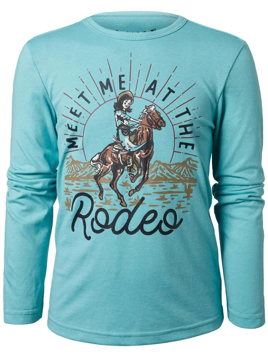 Cruel Girl Denim Girls' Turquoise Long Sleeve Graphic Shirt CTK890001