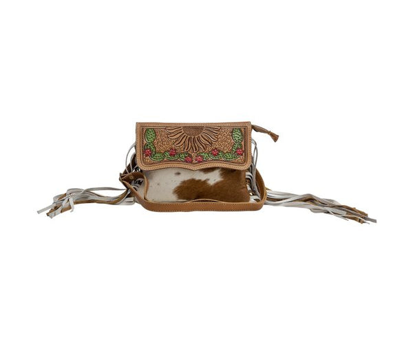 Myra Glossy Moss Hand-Tooled Bag s-6787