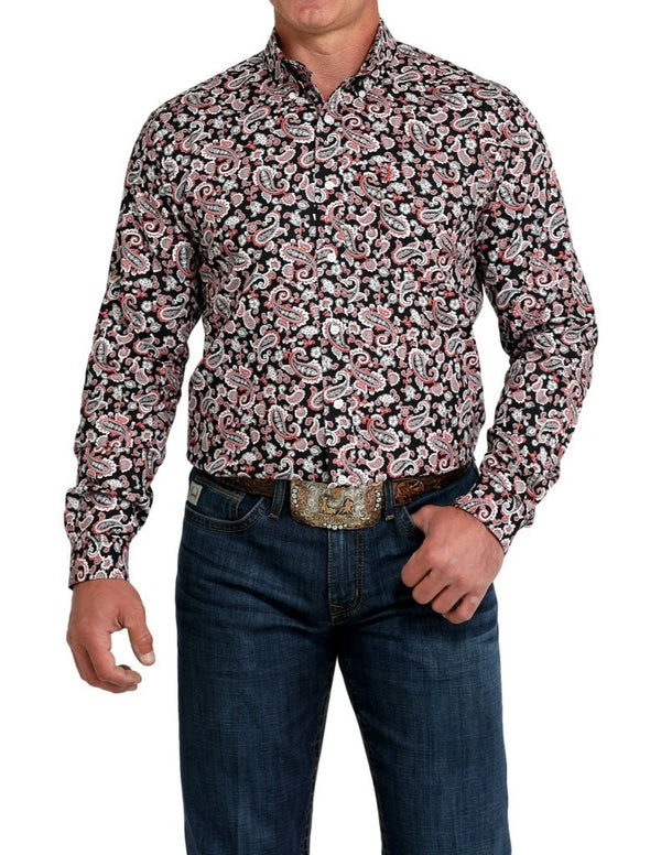 Cinch Western Shirt Men's Long Sleeve Paisley Modern - Black - MTW1347142
