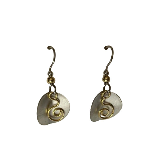 Silver Forest Earrings 2-Tone Gold/Silver - NE-1455