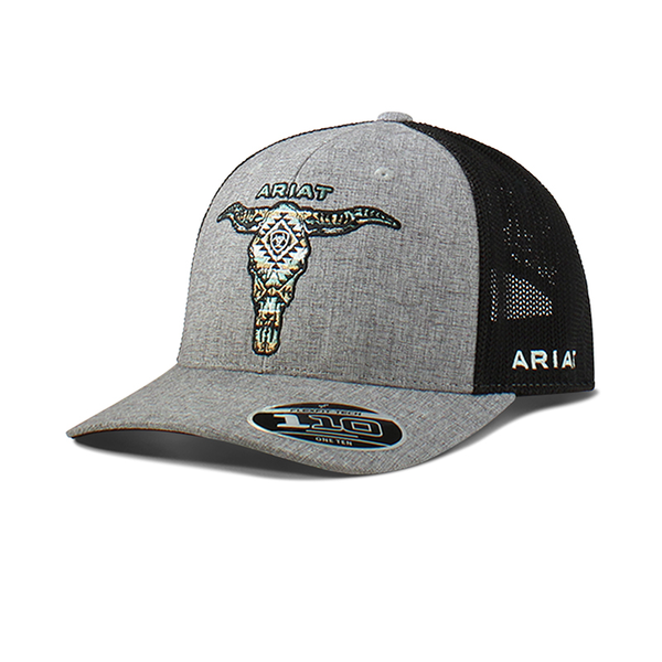 Ariat Snap Back Longhorn Grey Cap A300075006