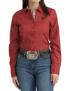 Cinch Women's Long-Sleeve Foulard Button Red - MSW9165079