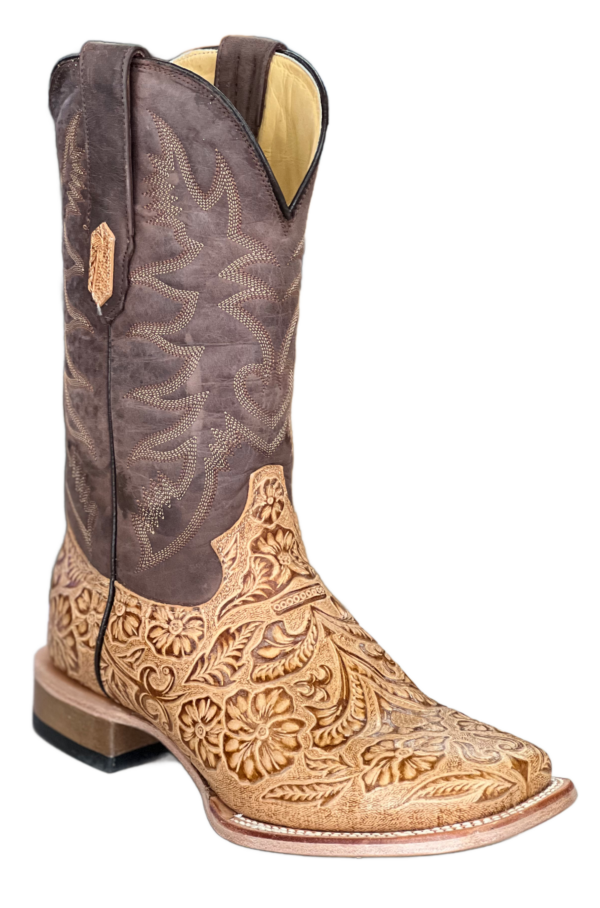 Cowtown Mens Leather Tooled Boots Q6152
