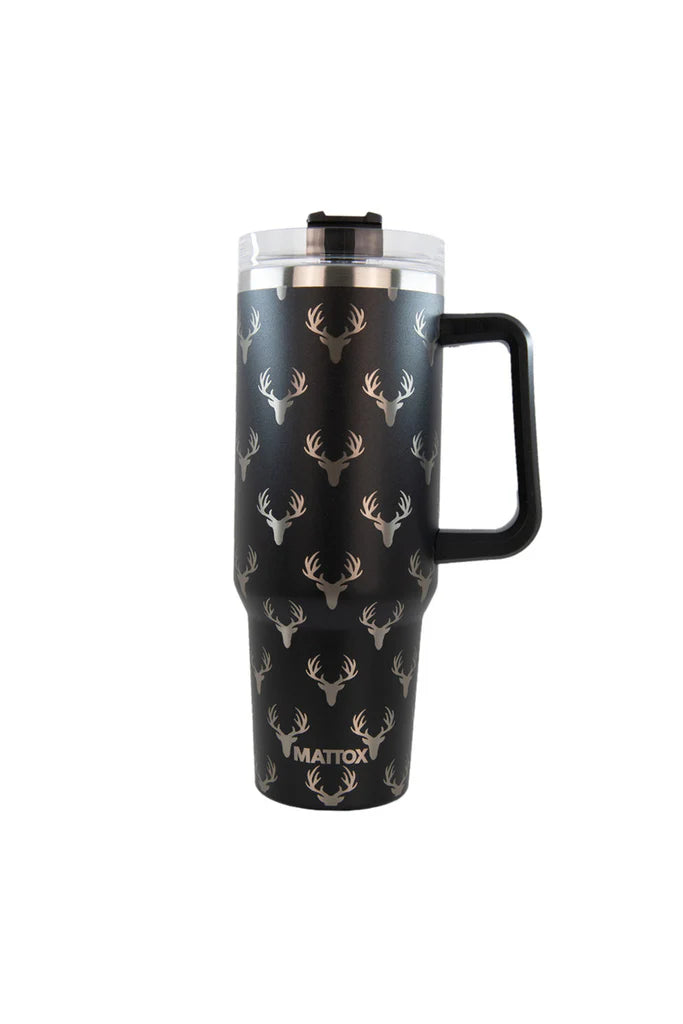 Katy Did Deer All Over Black Tumbler for Men