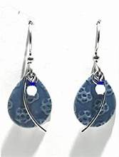 Silver Forest Blue tear With textured Flower & Wisp - NE-1912
