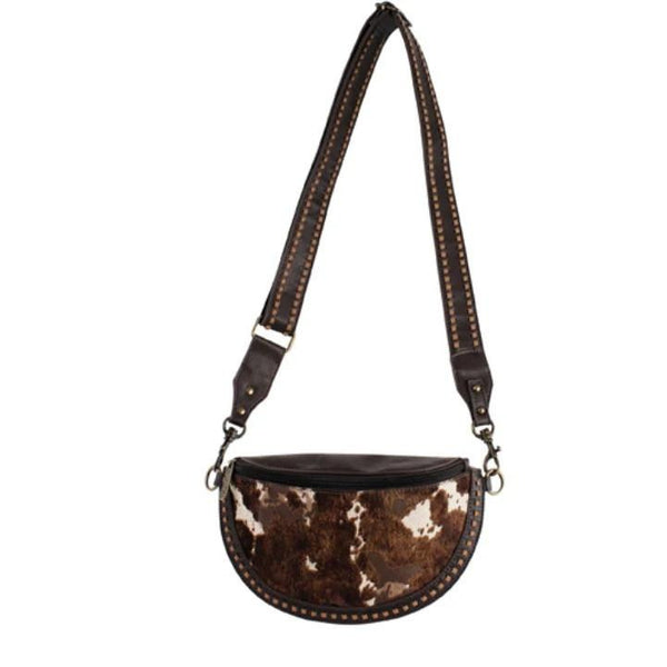 Justin Brands Brown Distressed Hair On Sling Pouch - 2520841321