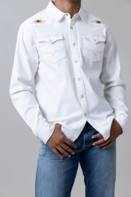 Kimes Ranch Men's Durango Denim Long Sleeve Button Down - Natural