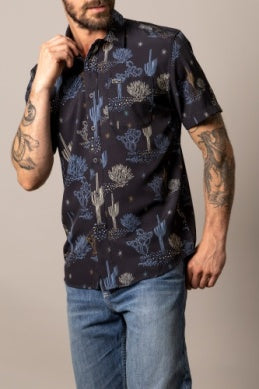 Men’s Kimes Ranch Dunn Button Down Short Sleeve Shirt – Black