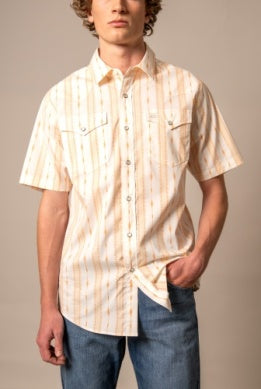 Kimes Ranch Men’s Sonny Pearl Snap Short Sleeve Shirt – Orange