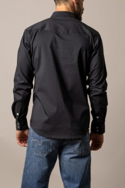 Kimes Ranch Men’s Talbott Pearl Snap Long Sleeve Shirt – Black
