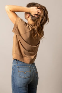 Kimes Ranch Ladies Holly Cropped Tee - Tobacco