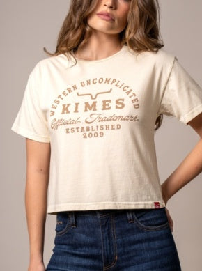 Kimes Ranch Ladies Heavy Text Cropped Tee - Ivory