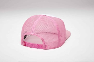 Kimes Ranch Wood Block Pink Logo Foam Flat Bill Hat