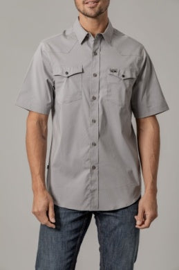 Kimes Ranch Men's "Rio" Short Sleeve Dress Shirt - Gray - RioGray