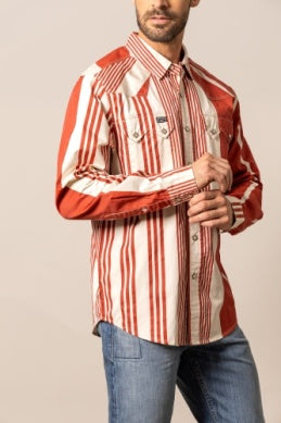 Men’s Kimes Ranch Bandit Button-Down Long Sleeve Shirt – Brick Red
