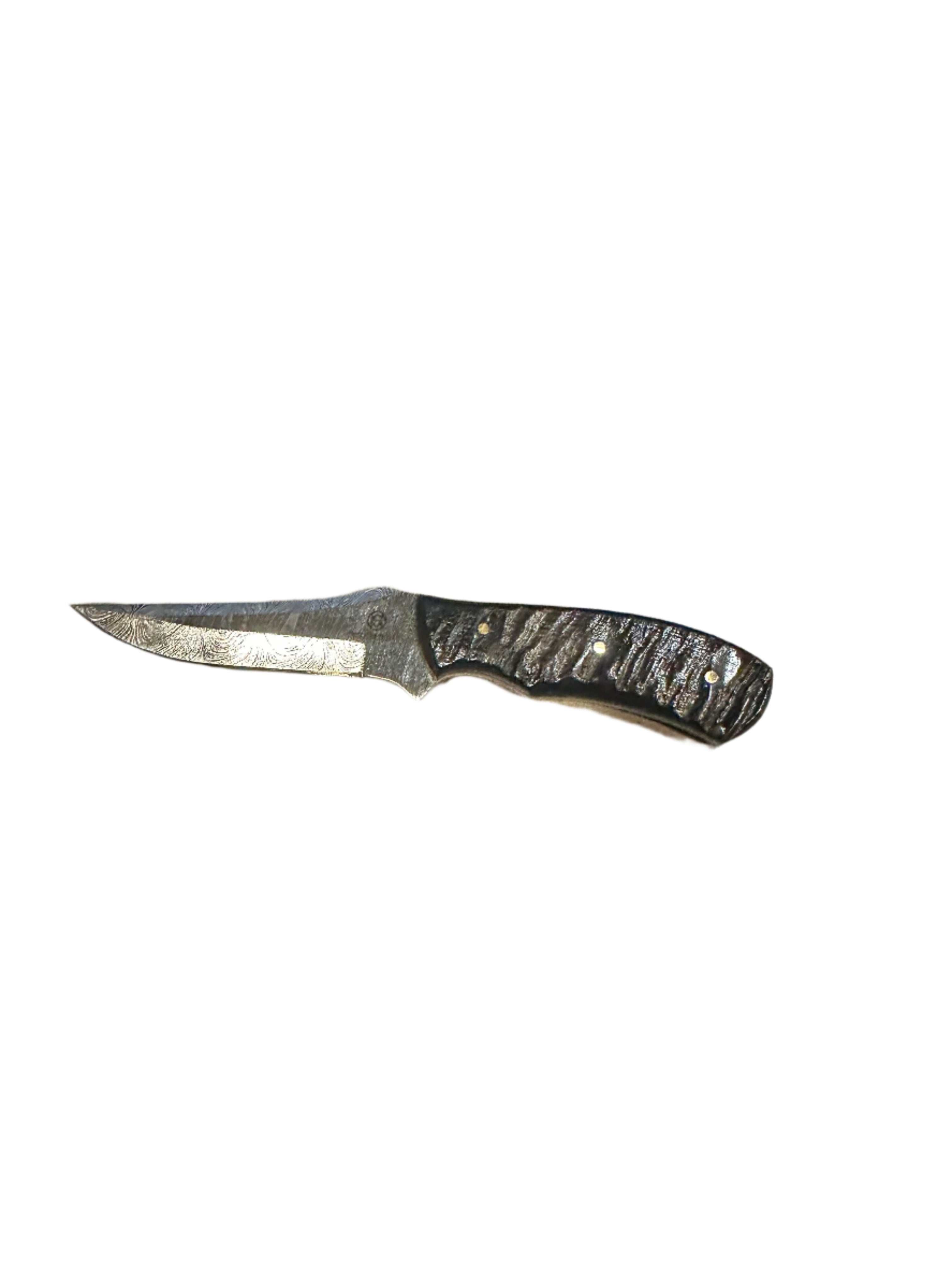 Circle SH Cutlery Ram Horn Handle with Damascus Blade 7.5