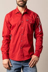 Kimes Ranch Men’s Talbott Pearl Snap Long Sleeve Shirt – Red