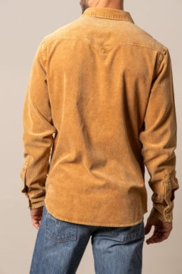 Men’s Kimes Ranch Catalina Cord Button-Down Long Sleeve Shirt – Mustard