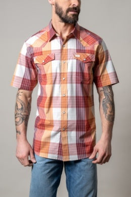 Men’s Kimes Ranch Chico Pearl Snap Short Sleeve Shirt – Red