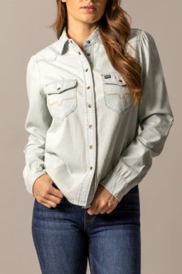 Ladies Kimes Ranch Jane Top - Light Blue