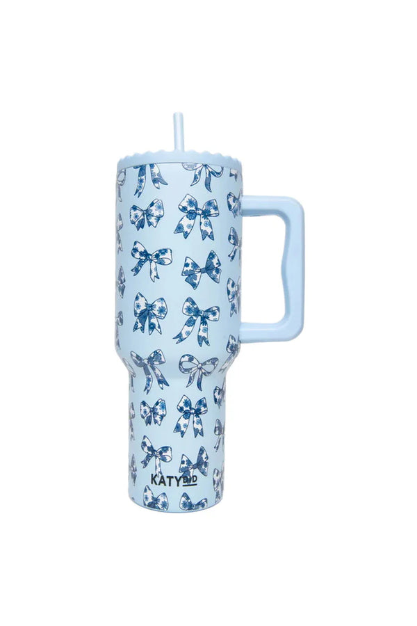 Katy Did Chinoiserie Coquette Bows Stainless Steel Tumbler