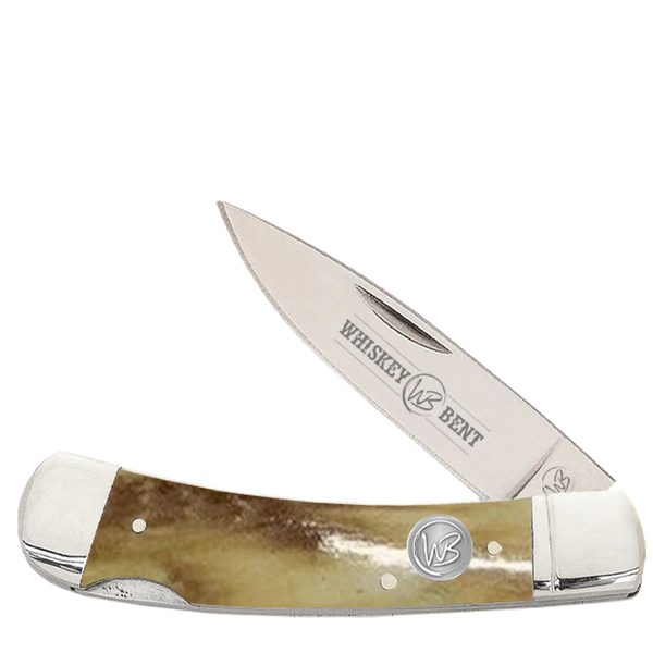 Whiskey Bent Burnt Bone Lock Blade Pocket Knife WB23-01