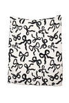 KatyDid White & Black Double Sided Bow Blanket -  KDC-BLKT-22_BLK