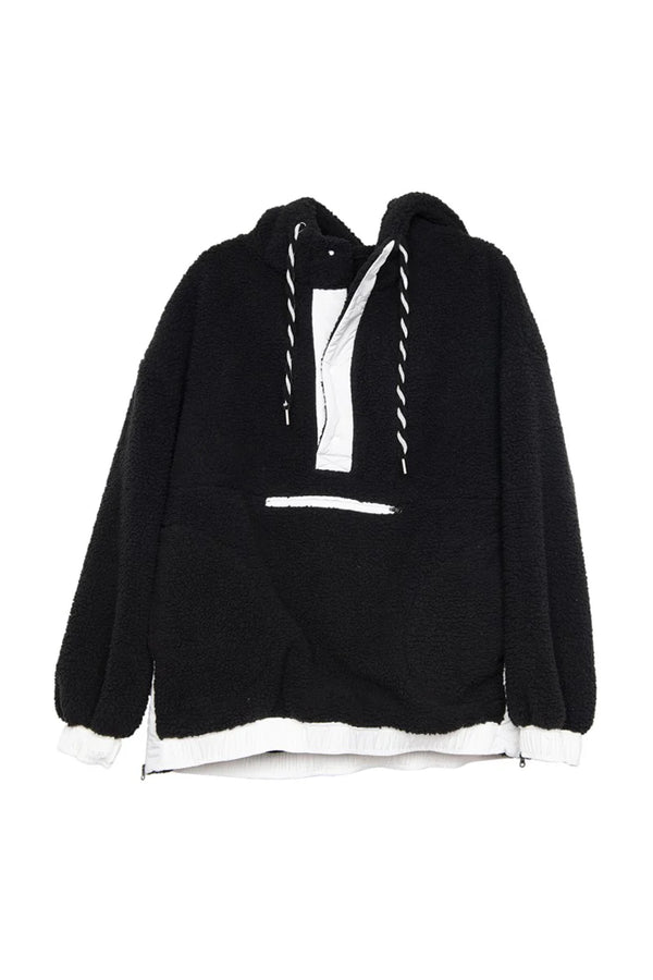 KatyDid Ladies Black Sherpa Fleece Pullover - KDC-PLVR-14_BLK