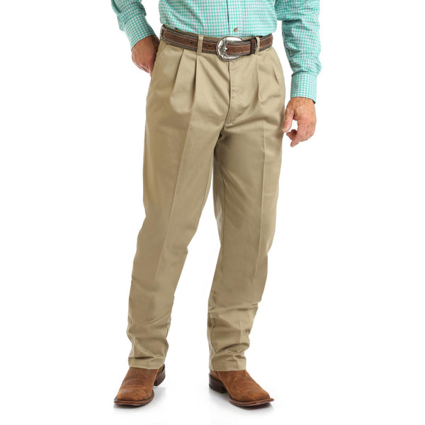 Men's Wrangler Western Casuals - Pleated Front - Khaki - 00097KH