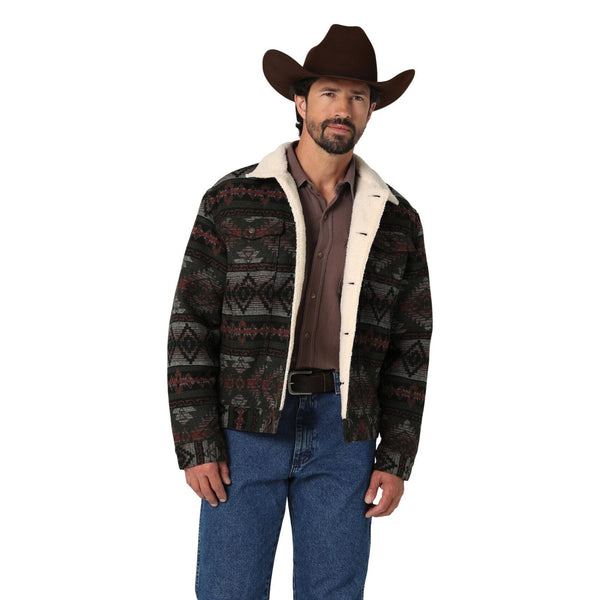 Wrangler Men's Jacquard Jacket Sherpa Lined 112335735