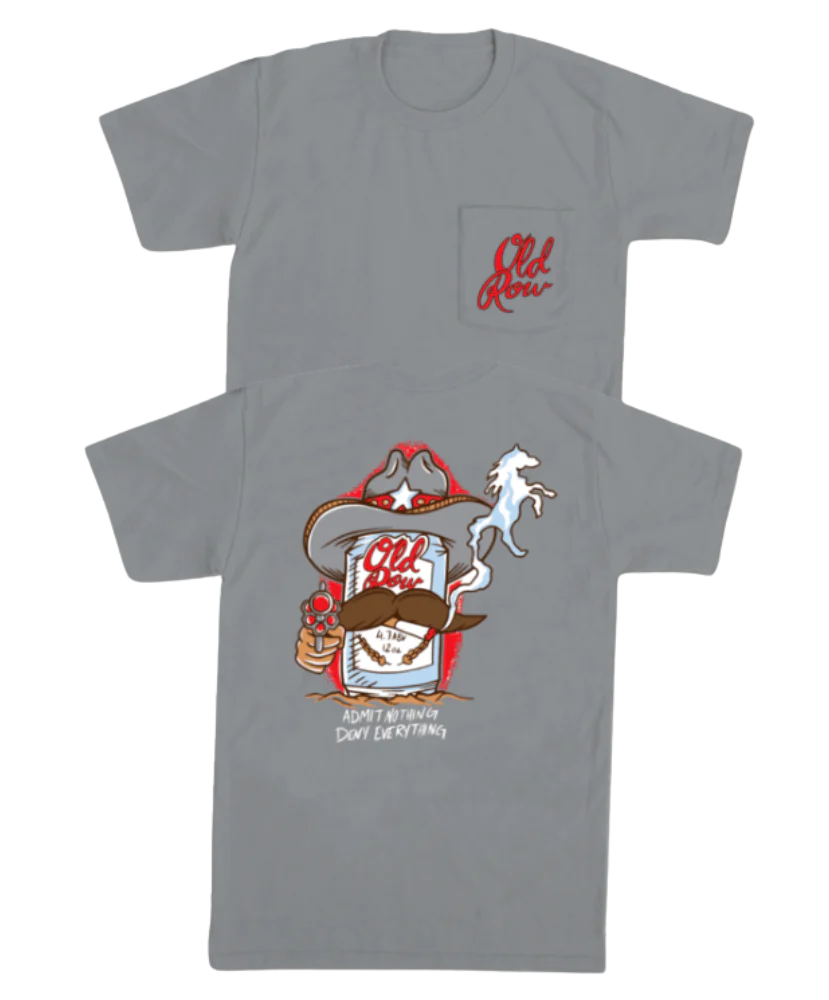 Old Row Smokin Cowboy Pocket Tee-WROW3536
