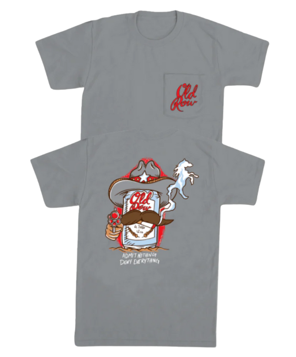 Old Row Smokin Cowboy Pocket Tee-WROW3536