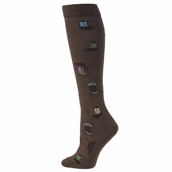 Ladies Brown Sock w Cowboy Boots & Hat Pattern - 0417102
