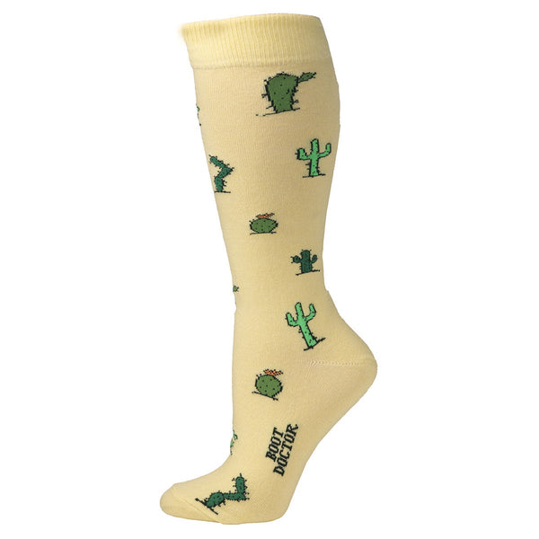 Boot Doctor Cactus Crew Women's Socks-Yellow  0417318