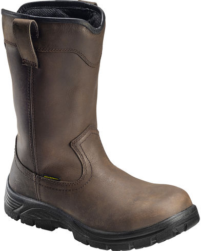 Avenger Men's Brown Waterproof Wellington Work Boots - Composition Toe A7846