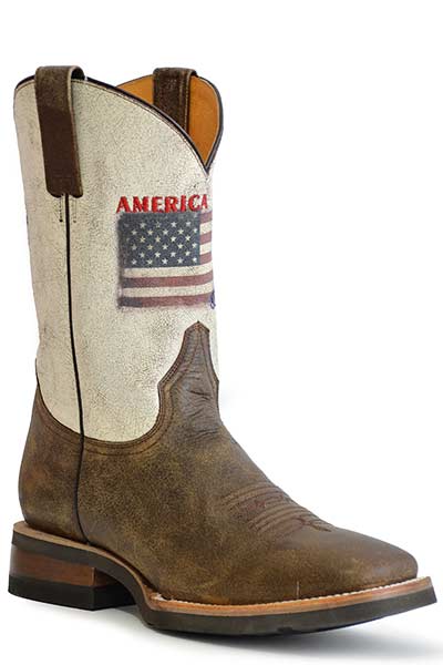 Roper Men's 11" America Strong Western Square Toe Boot 09-020-7001-8416