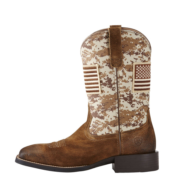 Ariat Men's Sport Patriot Antique Mocha Sand Camo Boot 10019959