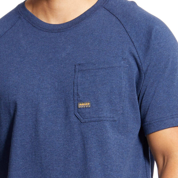 Men's Ariat Rebar Cotton Strong T-Shirt Navy Heather 10025378