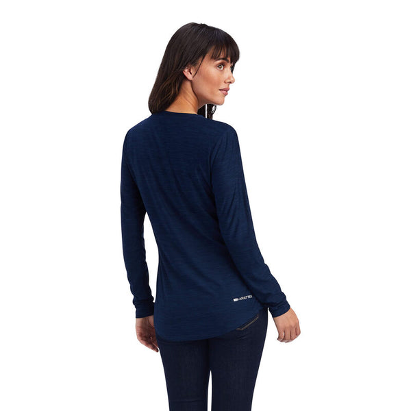 Ariat Ladies Laguna Long Sleeve V-neck Top Navy 10041608