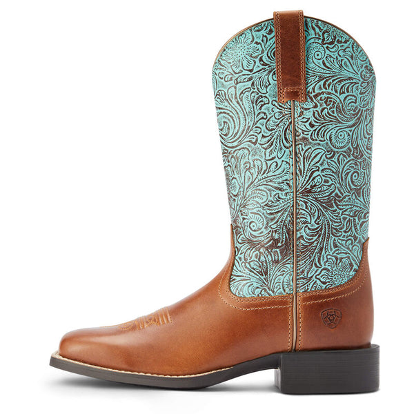 Ariat Ladies Round Up Wide Square Toe Western Boots 10042534