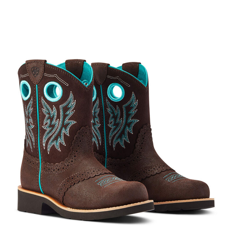Ariat Girls Fatbaby Western Boots Royal Chocolate 10042537