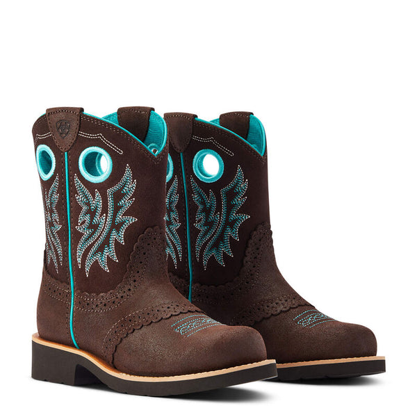 Ariat Girls Fatbaby Western Boots Royal Chocolate 10042537