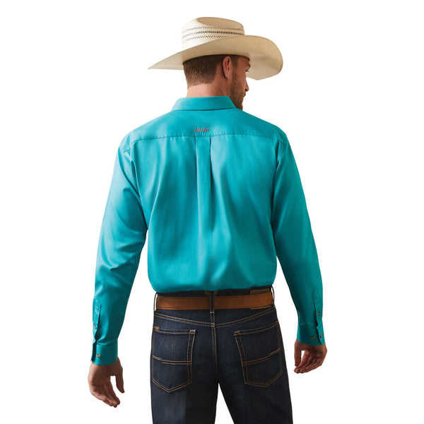 Ariat Men's Team Logo Twill Fitted Shirt Teal 10043569