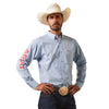 Ariat Men's Pro Series Team Hylton Fitted Shirt Teal 10043875