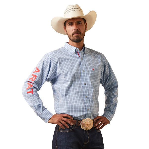 Ariat Men's Pro Series Team Hylton Fitted Shirt Teal 10043875