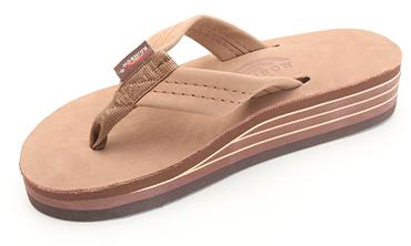 Rainbow 4 Layer Wedge Dark Brown Premier Leather 3/4